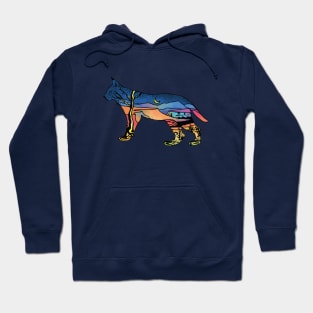 Bobcat with New Mexico landscape Hoodie